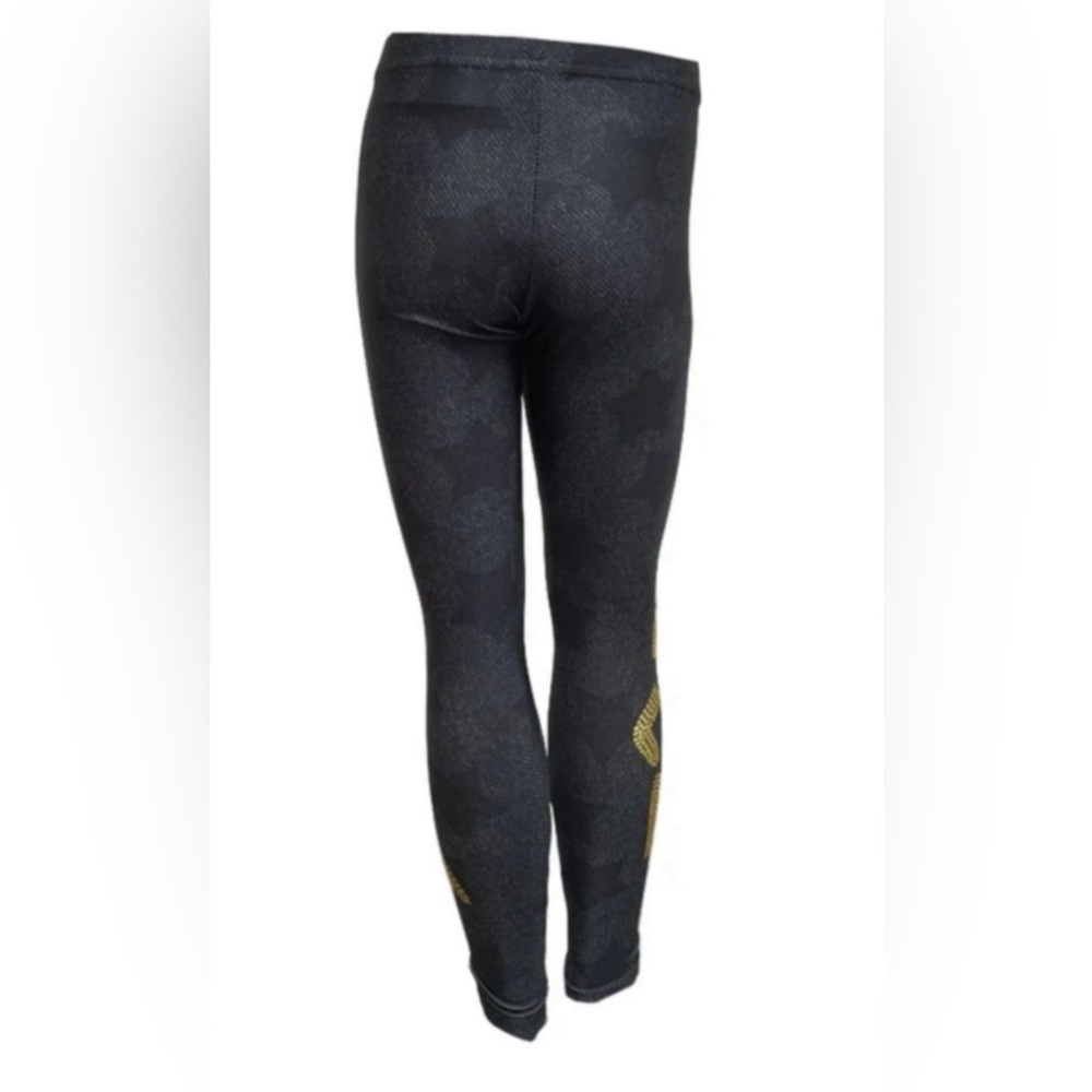 Terez Black Crystal EmojiCindy/Mindy Performance Leggings Black Gold Medium NWT - Picture 2 of 11